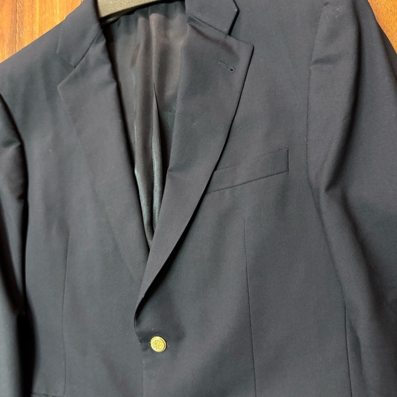Burberry London Navy Kensington Blazer Sport Coat 2 Button Gold 40R Medium - Picture 2 of 9